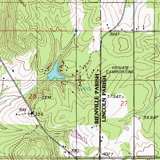 Topographic Map of Camp Wawbansee, LA