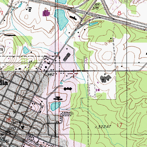 Topographic Map of Crawford Elementary School, LA