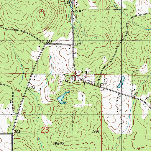 Topographic Map of Ebenezer, LA
