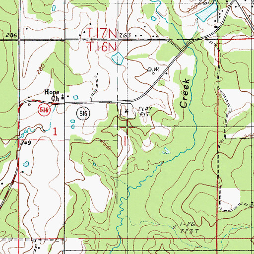 Topographic Map of Jamestown Gas Field, LA