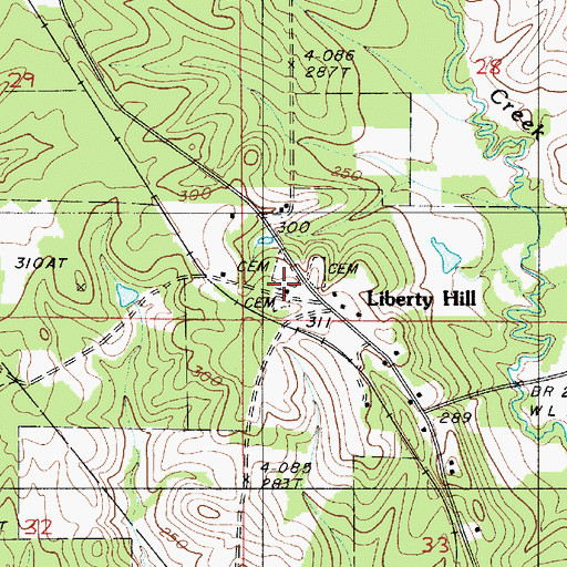 Topographic Map of Liberty Hill Missionary Baptist Church, LA