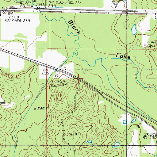 Topographic Map of Machens Spur, LA