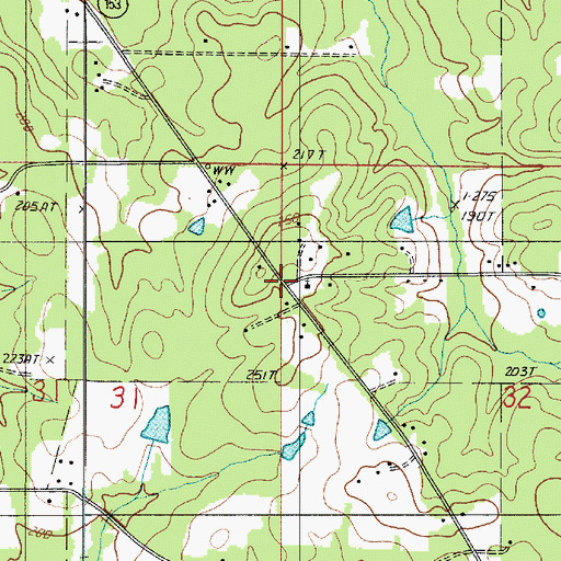 Topographic Map of New Ramah, LA