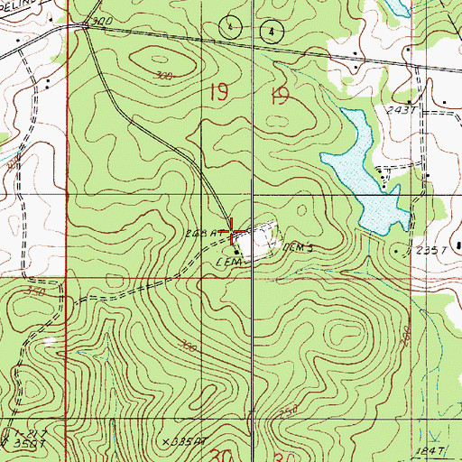 Topographic Map of Old Castor, LA