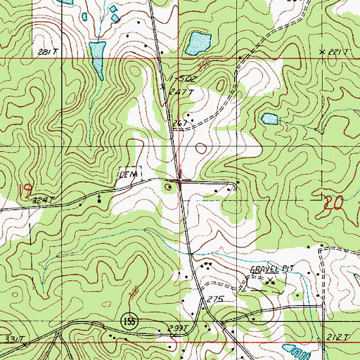Topographic Map of Old Saline, LA