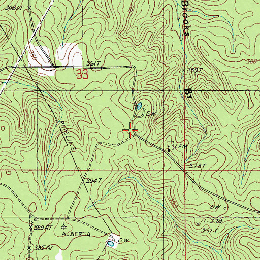 Topographic Map of Ridge, LA