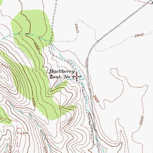 Topographic Map of Hackberry Tank Number One, AZ