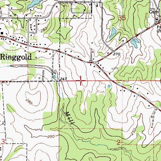 Topographic Map of RINGGOLD ELEMENTARY SCHOOL, LA