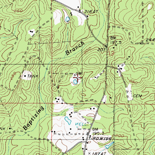 Topographic Map of Saline Gas Field, LA