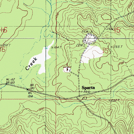 Topographic Map of Sparta Baptist Church, LA