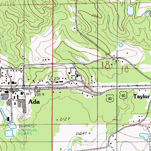 Topographic Map of Taylor Baptist Church, LA