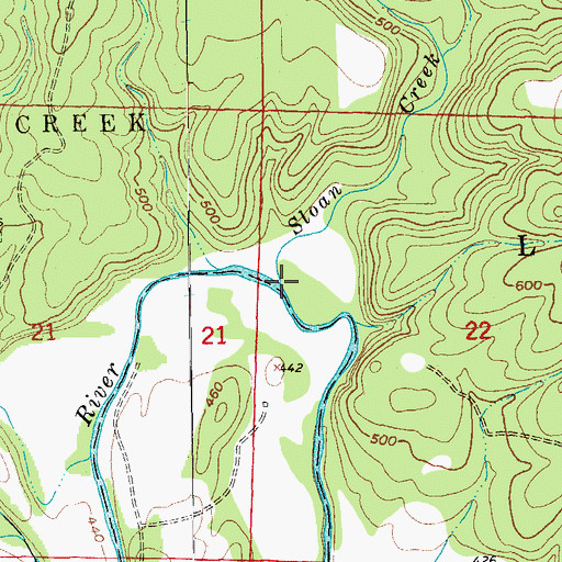 Topographic Map of Sloan Creek, AR