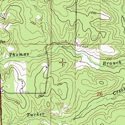 Topographic Map of Thomas Branch Gas Field, LA