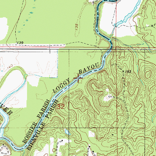 Topographic Map of Thomas Landing, LA