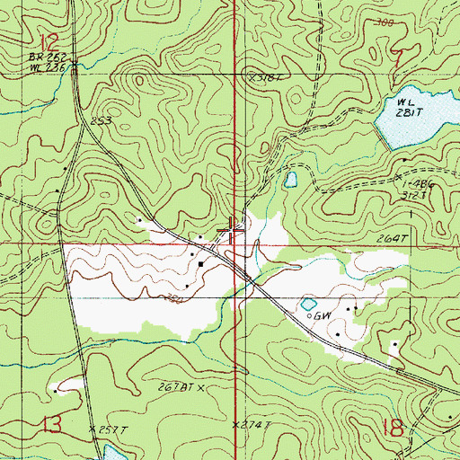 Topographic Map of West Bryceland Gas Field, LA