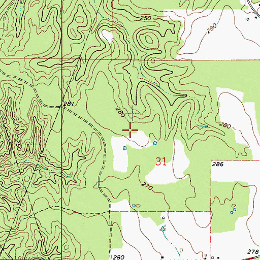 Topographic Map of West Ringgold Gas Field, LA