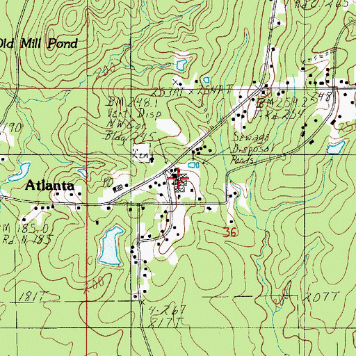 Topographic Map of ATLANTA SCHOOL, LA