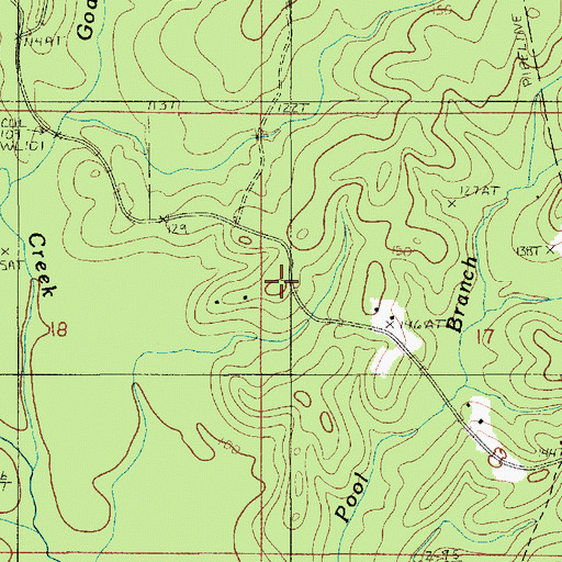 Topographic Map of Beech (historical), LA