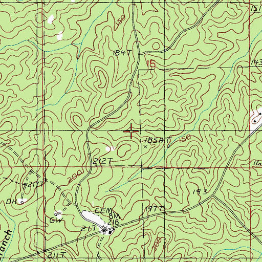Topographic Map of Bozeman Branch Gas Field, LA