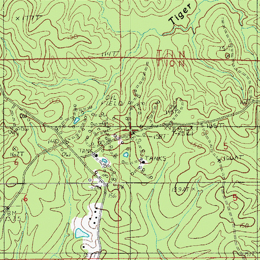Topographic Map of Crossroads Oil Field, LA