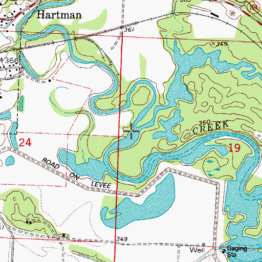 Topographic Map of Slough Creek, AR