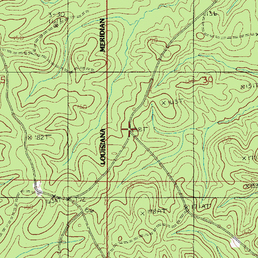 Topographic Map of Curry (historical), LA