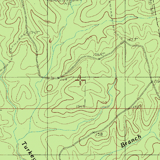 Topographic Map of Flat Creek Gas Field, LA