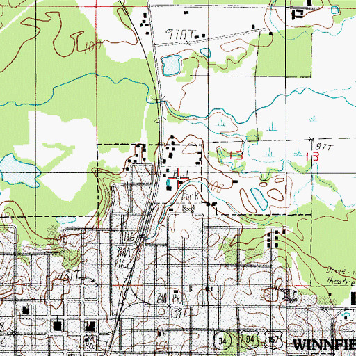 Topographic Map of Grove Street Recreation Center, LA