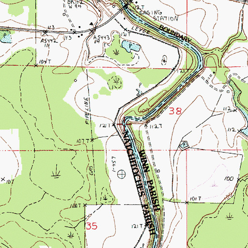 Topographic Map of Harrisons Ferry (historical), LA