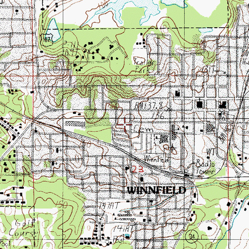 Topographic Map of Winn Parish Medical Center, LA