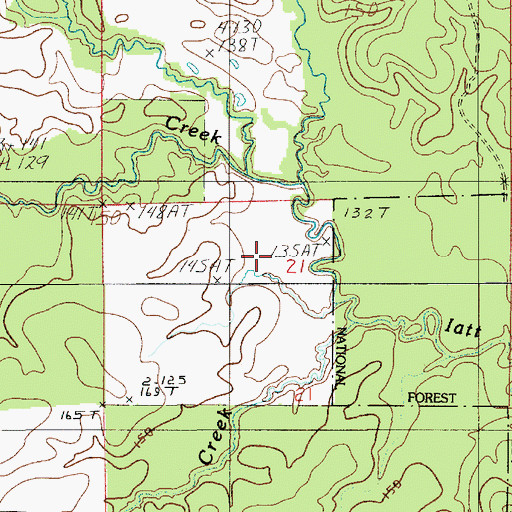 Topographic Map of Iatt Creek Oil Field, LA