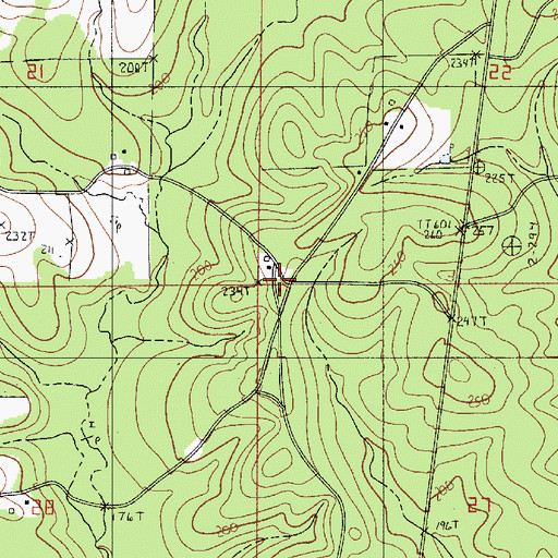 Topographic Map of Lanes Store (historical), LA