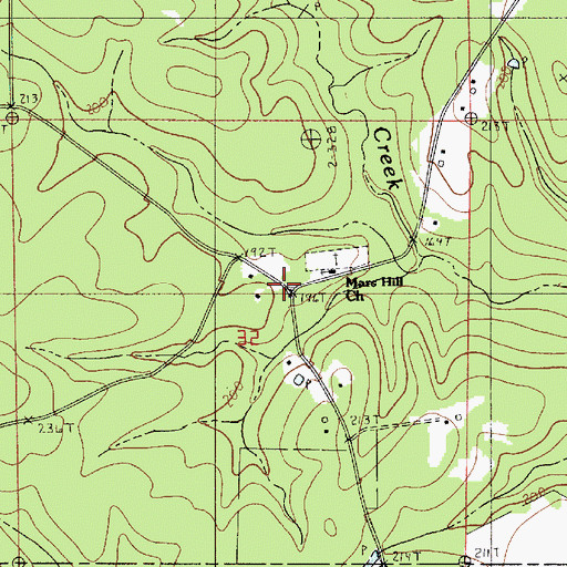 Topographic Map of Mars Hill, LA