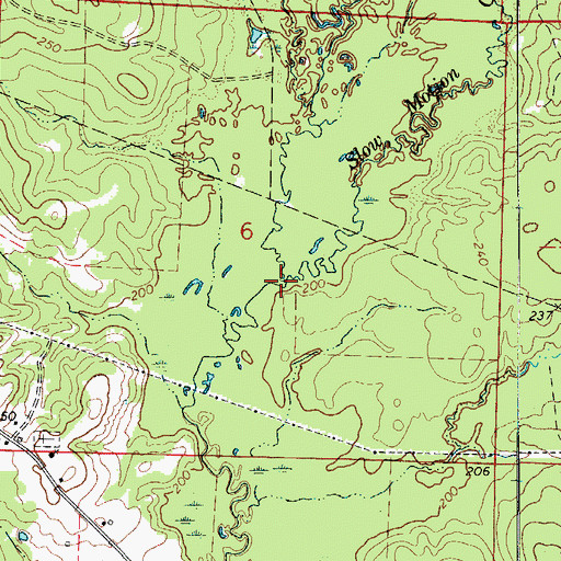 Topographic Map of Slow Motion Creek, AR