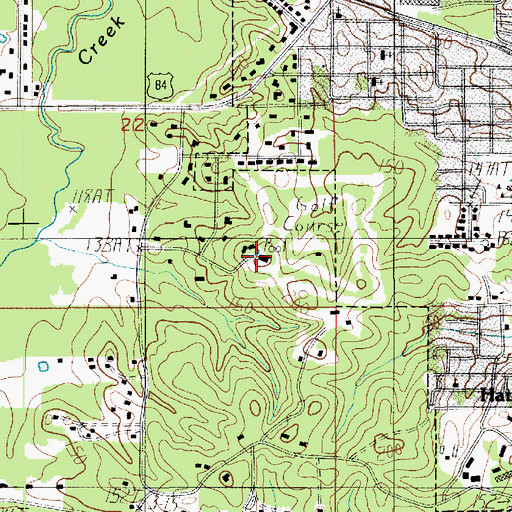 Topographic Map of Pine Ridge Country Club, LA