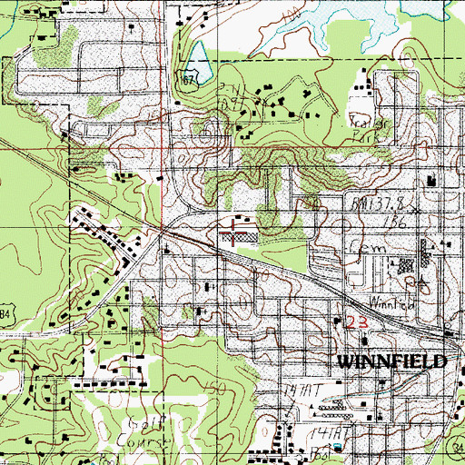 Topographic Map of Shoppers Village Shopping Center, LA