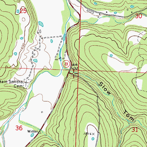 Topographic Map of Slow Tom Hollow, AR