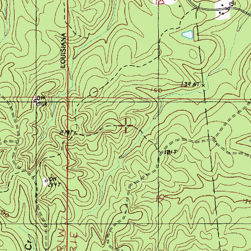 Topographic Map of Tanyard Creek Gas Field, LA