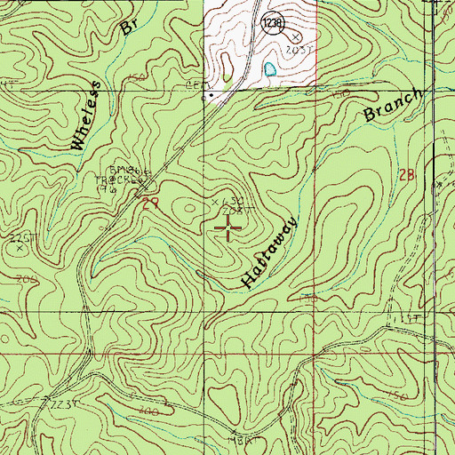 Topographic Map of Wheless Branch Gas Field, LA