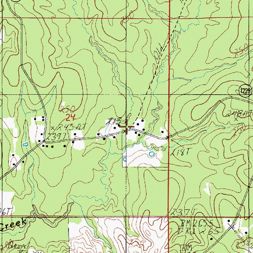 Topographic Map of Whitford, LA