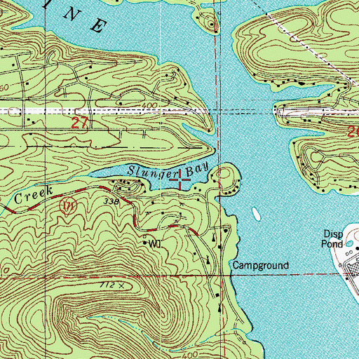 Topographic Map of Slunger Bay, AR