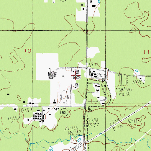 Topographic Map of Winnfield Senior High School, LA
