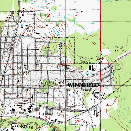 Topographic Map of WINNFIELD KINDERGARTEN, LA