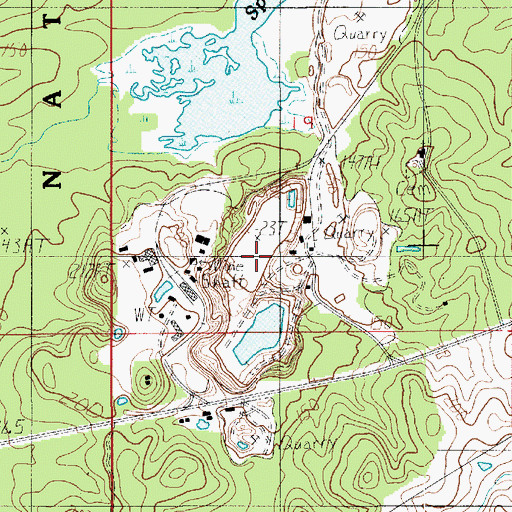 Topographic Map of Winnfield Rock Quarry, LA