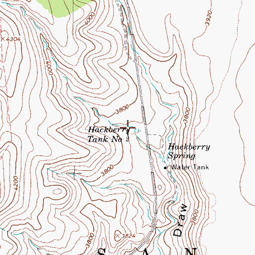 Topographic Map of Hackberry Tank Number Two, AZ