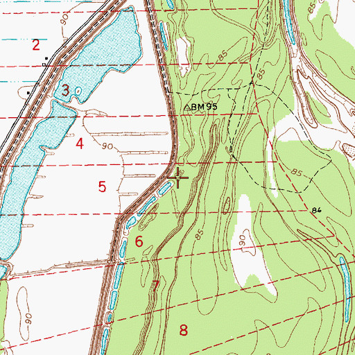 Topographic Map of Boney Landing, LA