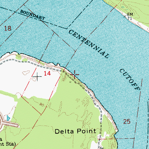 Topographic Map of Delta Point Revetment, LA