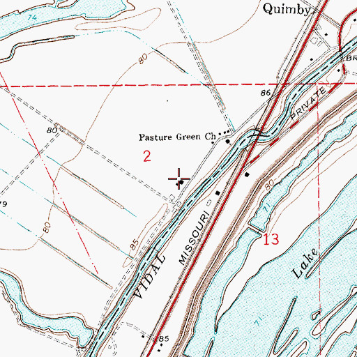 Topographic Map of Hapaca Planatation, LA