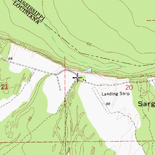Topographic Map of Kellogg Landing, LA