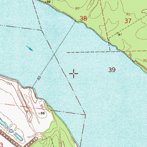 Topographic Map of Marshall Cutoff, LA